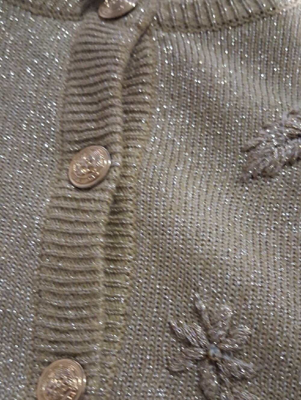 Dress Barn Gold Embellished Knit Cardigan - Picture 4 of 8